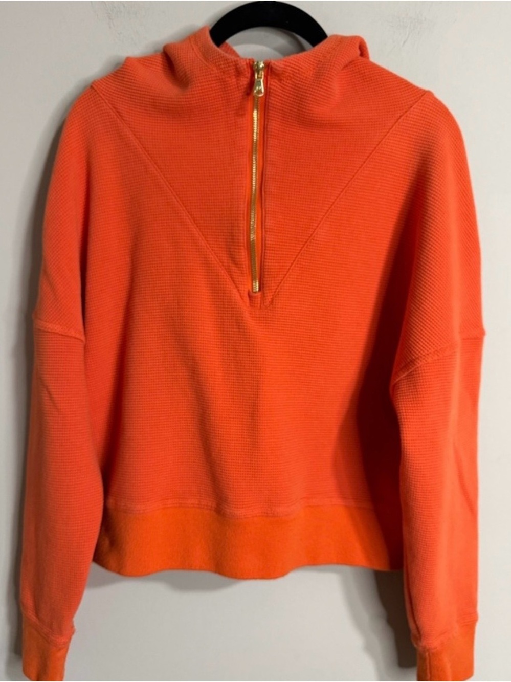 Fabletics Lizzie Burnt Sedona Waffle Knit Half-Zip Hoodie M EUC